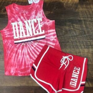 NWT Justice Dance Tie Dye Tank and Shorts Sz 8